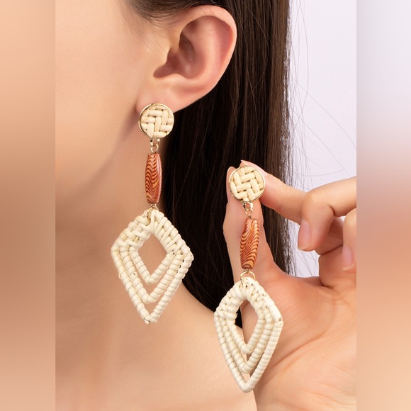 Lana Bean Jewels Jewelry - Rattan woven drop earrings